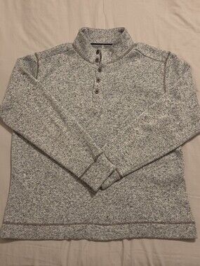 Weatherproof Men's L Heathered Gray Henley Pullover Sweater